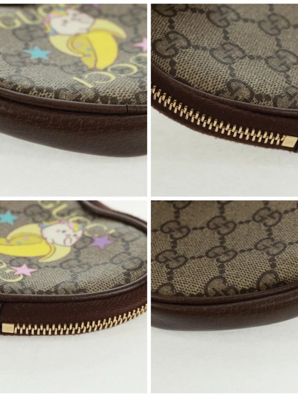 GUCCI GG Supreme Bananya Coin Purse PVC Beige Gold 701062 Auth 168024M - Picture 15 of 15